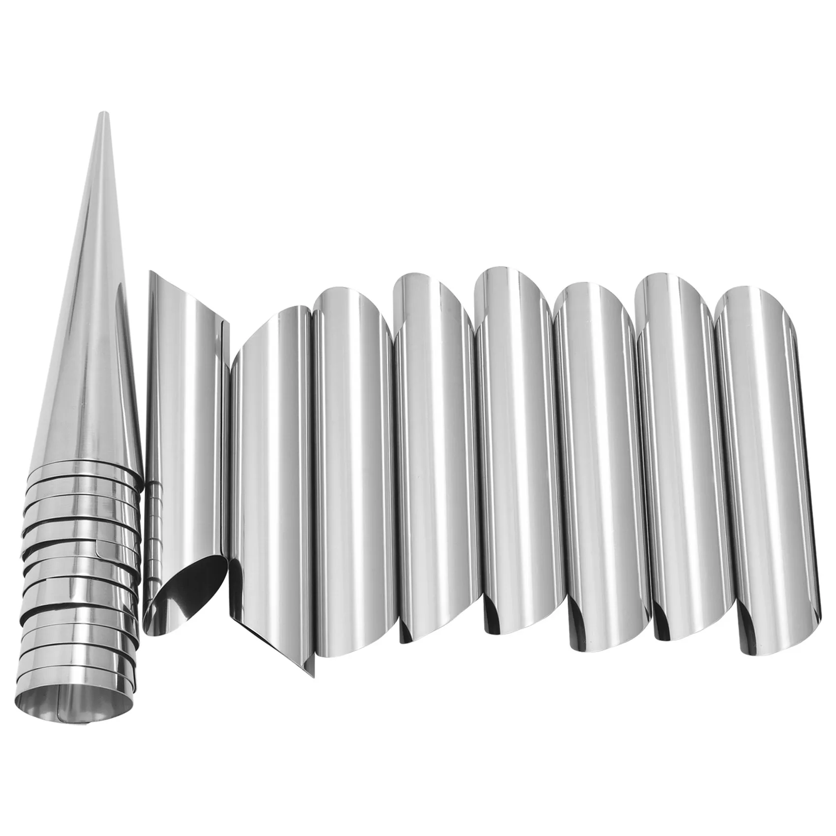 20 Pcs Cream Horn Molds Stainless Steel Cone Tubular Shaped Mold For Cannoli Tubes Croissant (Cream Cone)-AT36