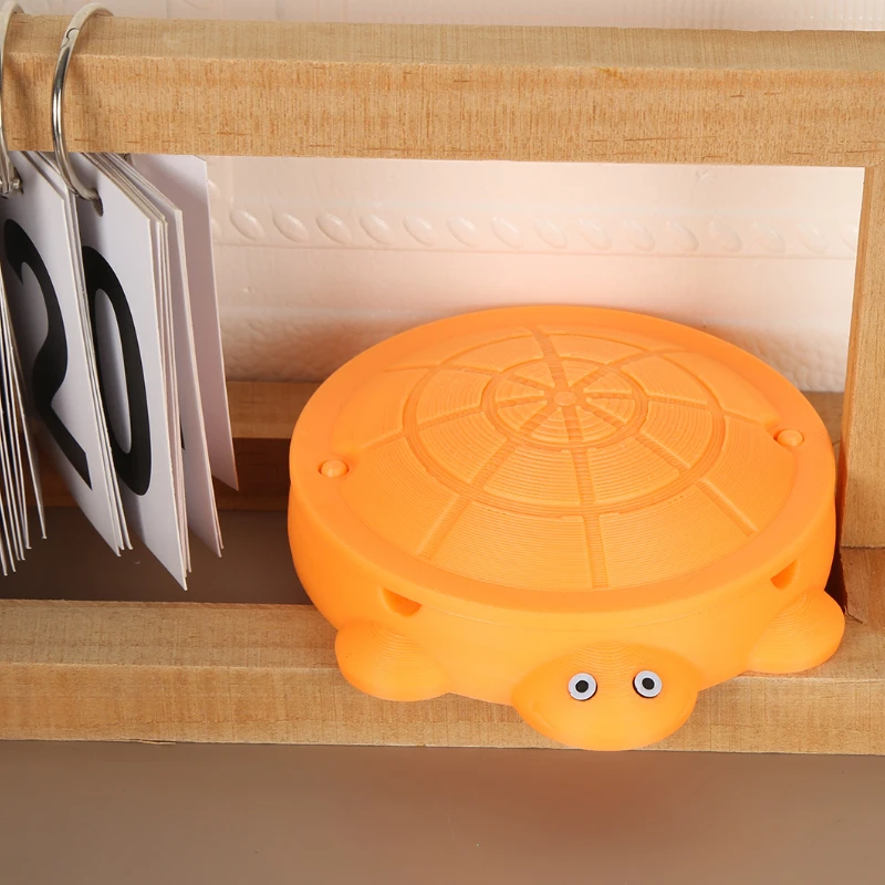 نموذج سلحفاة باللونين البرتقالي والأخضر لديكورات المكاتب المنزلية يمكن فتح غطاء ألعاب بلاستيكية لهدايا عيد الميلاد والهالوين لجميع الأعمار