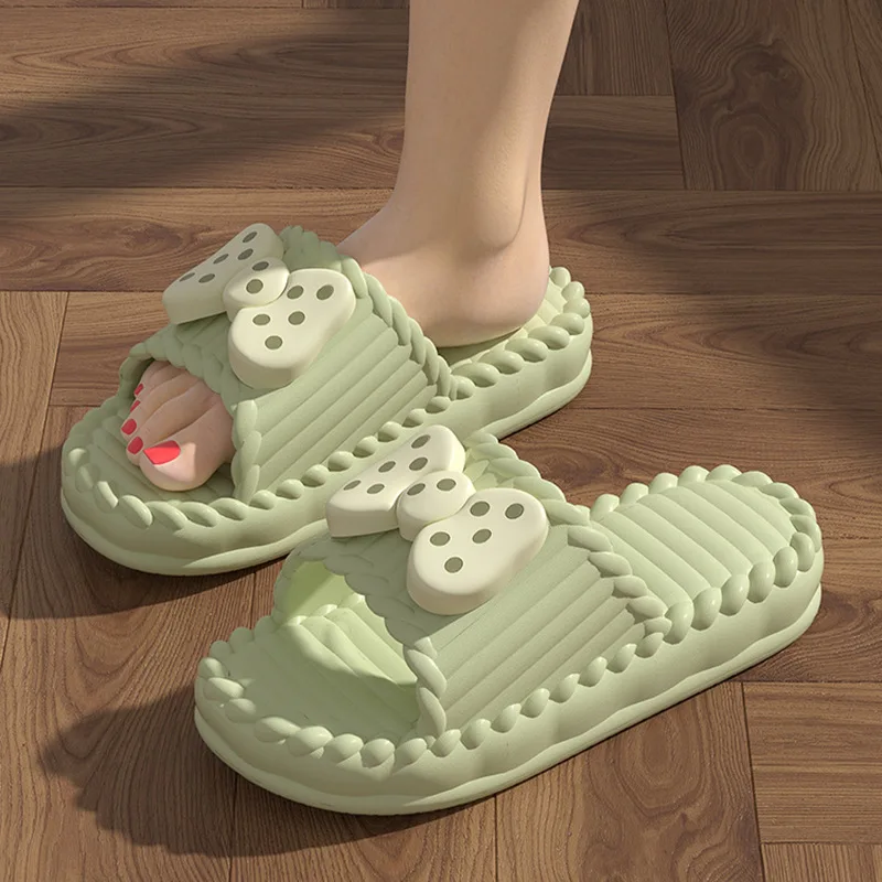 Women Slippers Summer Home Indoor Use, 2026 New Style, Thick Soled, Household Bathroom Anti-slip Cool Slippers for Outdoor Wear image 5