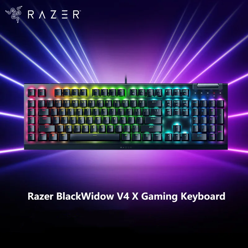 Razer BlackWidow V4 X Mechanical Gaming Keyboard 6 Dedicated Macro Keys Multi-Function Roller and Secondary Media Keys