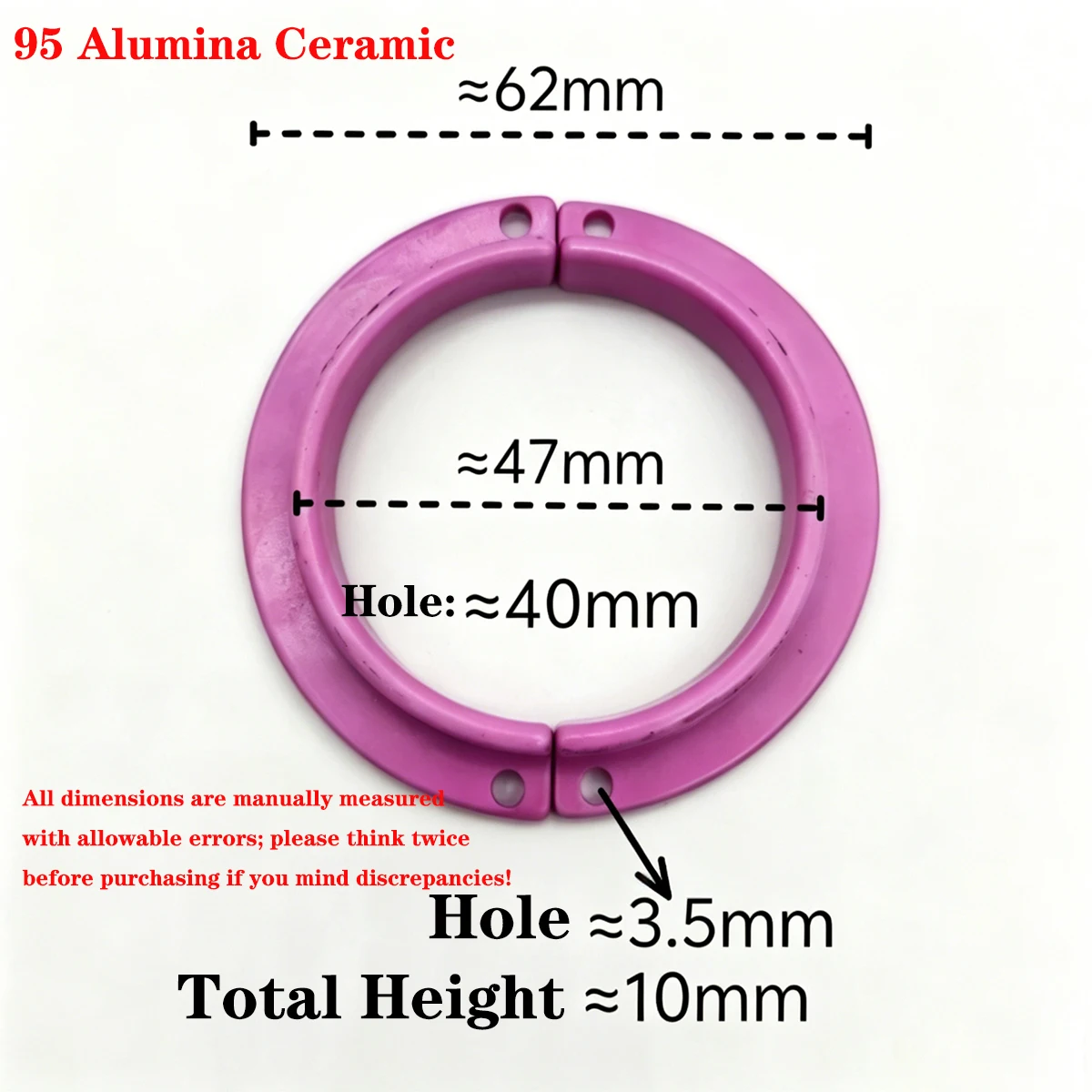 Alumina Ceramic Half Bushing Eyelet1Pair,Textile Air Jet Loom Ceramic Guide Nozzle,Wear-Resistant Thread Inlet Outlet Half Bushi