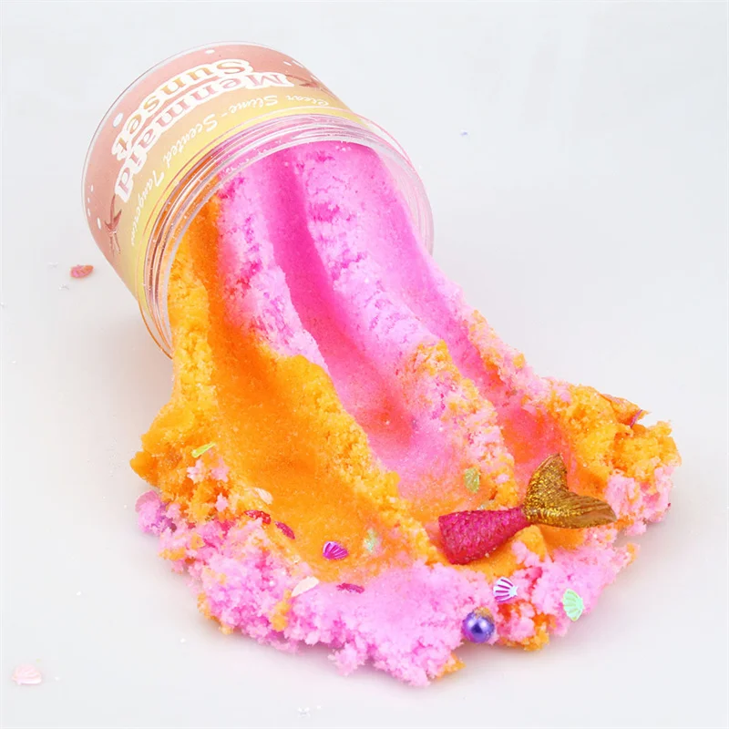 100 مللي المحيط الكرتون زبدة الوحل عدة-الأزرق الوردي سحر الوحل لينة رقيق المعجون DIY الحمأة عيد الميلاد هدية عيد ميلاد اللعب