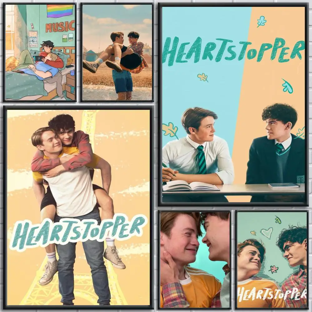 H-Heartstopper TV Poster Stickers Mural Painting Self-Adhesive Wall Decals for Bedroom Living Room Home HD Decor Gift