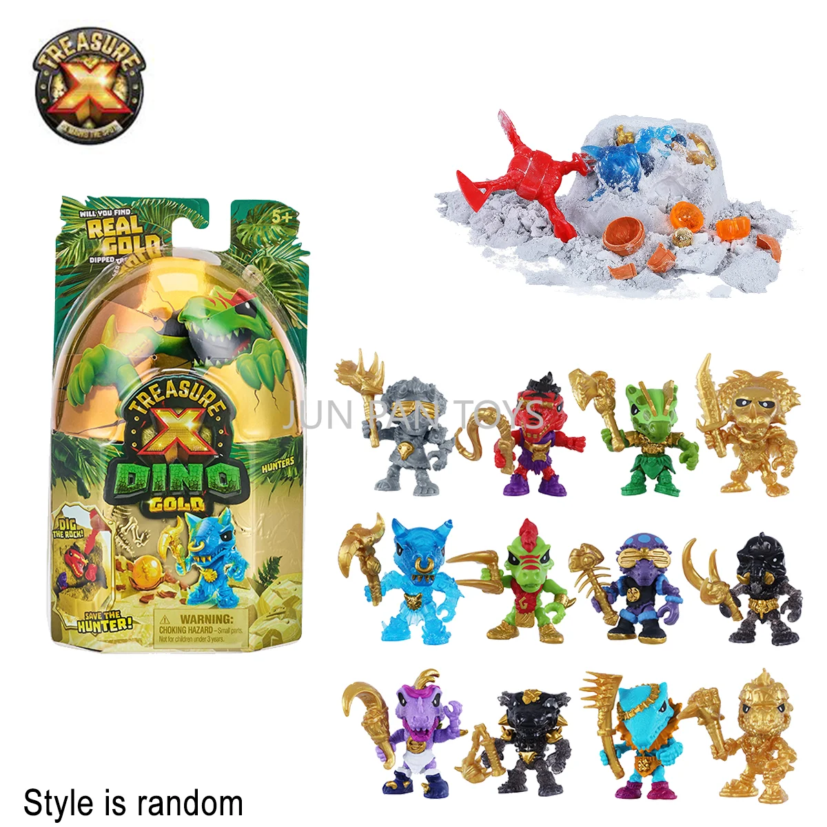 Original Treasure X Dino Gold Mini Dino Hunters, Figura de Acción Coleccionable en Caja Ciega, Aventura, Sorpresa para Niños, Regalo de Cumpleaños, Juguete