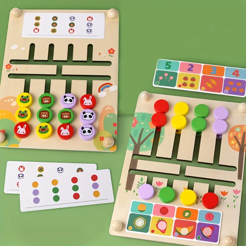 

Wooden Montessori Colors Cognitive Matching Game Logical Thinking Training Early Learning Educational Toys For Children Kids