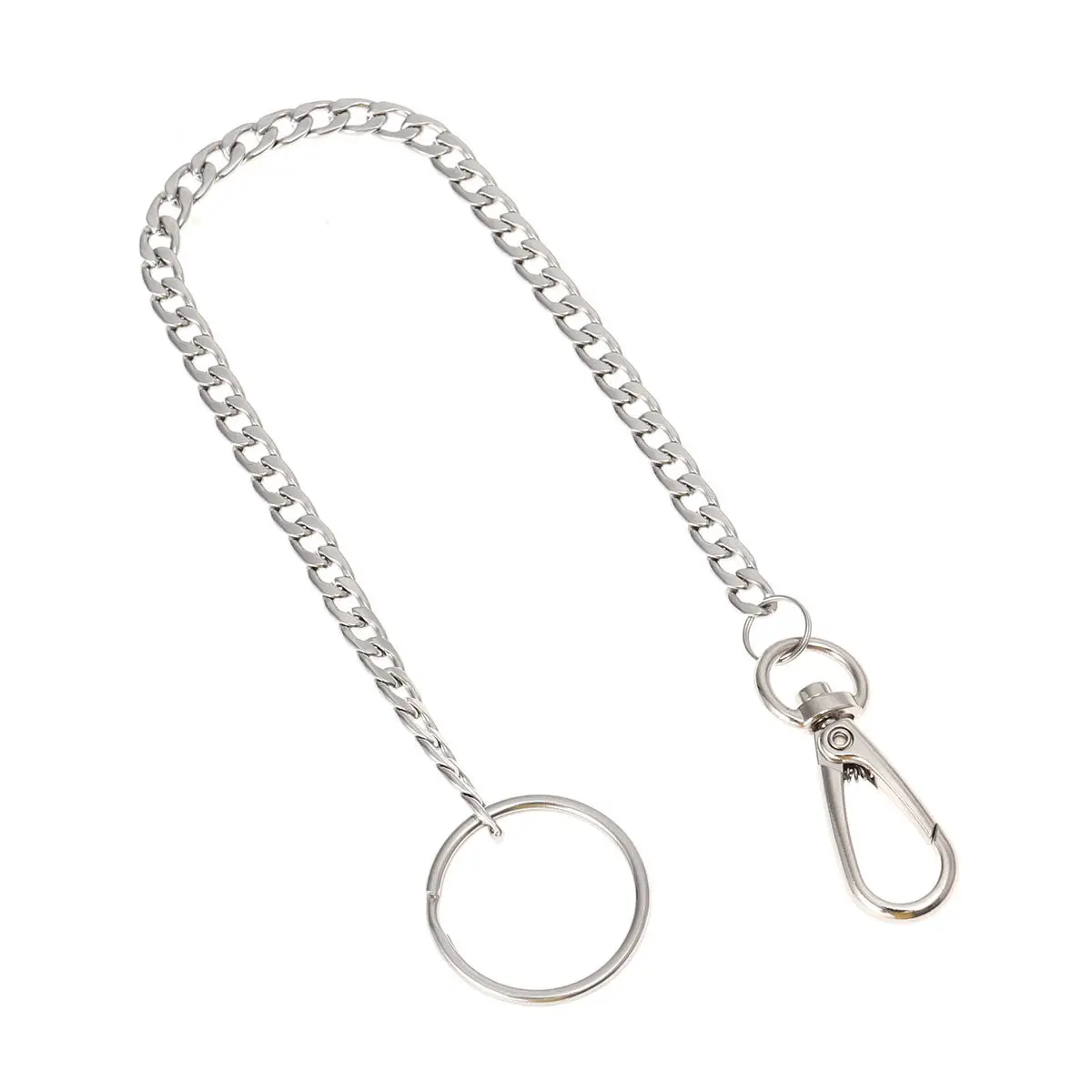 32Cm Stainless Steel Key Chain Long Solid Metal Anti-Theft Safety Keyring for Pocket Waist Carry Long Key Chain