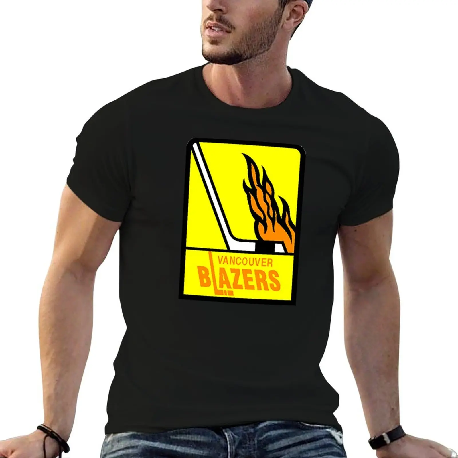 فانكوفر بليزرز WHA هوكي تي شيرت أنيمي تي شيرت للرجل تي شيرت للرجل جرافيك تيز أنيمي تي شيرت كبير الحجم تي شيرت