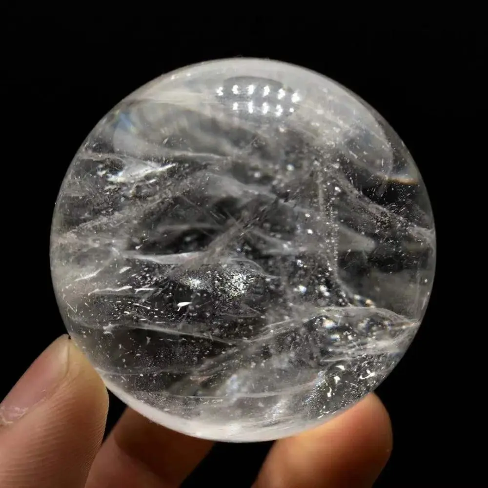 Natural Clear White Crystal Quartz Sphere Ball Specimen Collection Healing