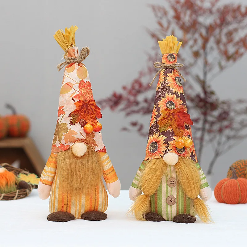 

Harvest Festival Thanksgiving Sunflower Faceless doll Cute creative Dwarf Old Man Rudolph doll display window decoration pieces