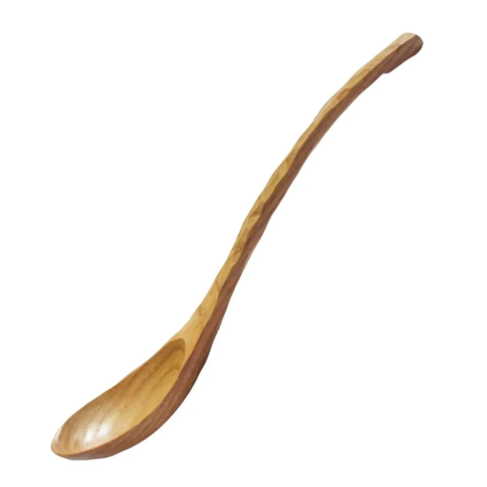 

1 Pc Wooden Spoons Creative Hand Carved Tortoise Shell Pattern Wood Spoons Kitchen Soup Spoons (20x4cm)