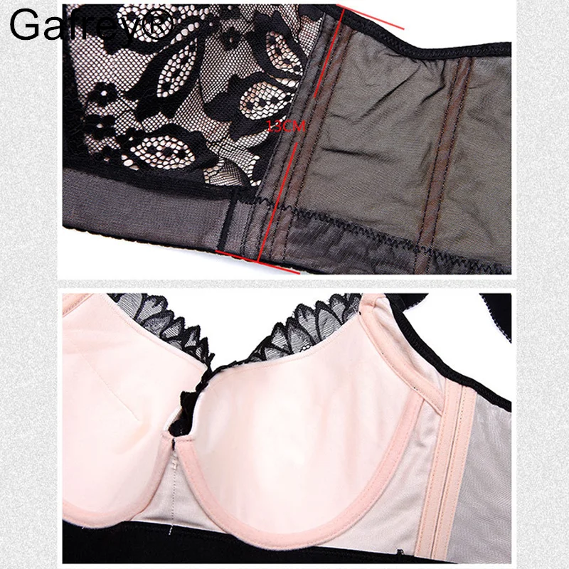 Gafrey Push Up Bra Women's Lace Underwire Bras Adjusted-strap Plus Size Brasserie with Padded Bra 36/80 to 50/115 CDE UnderWire image 3