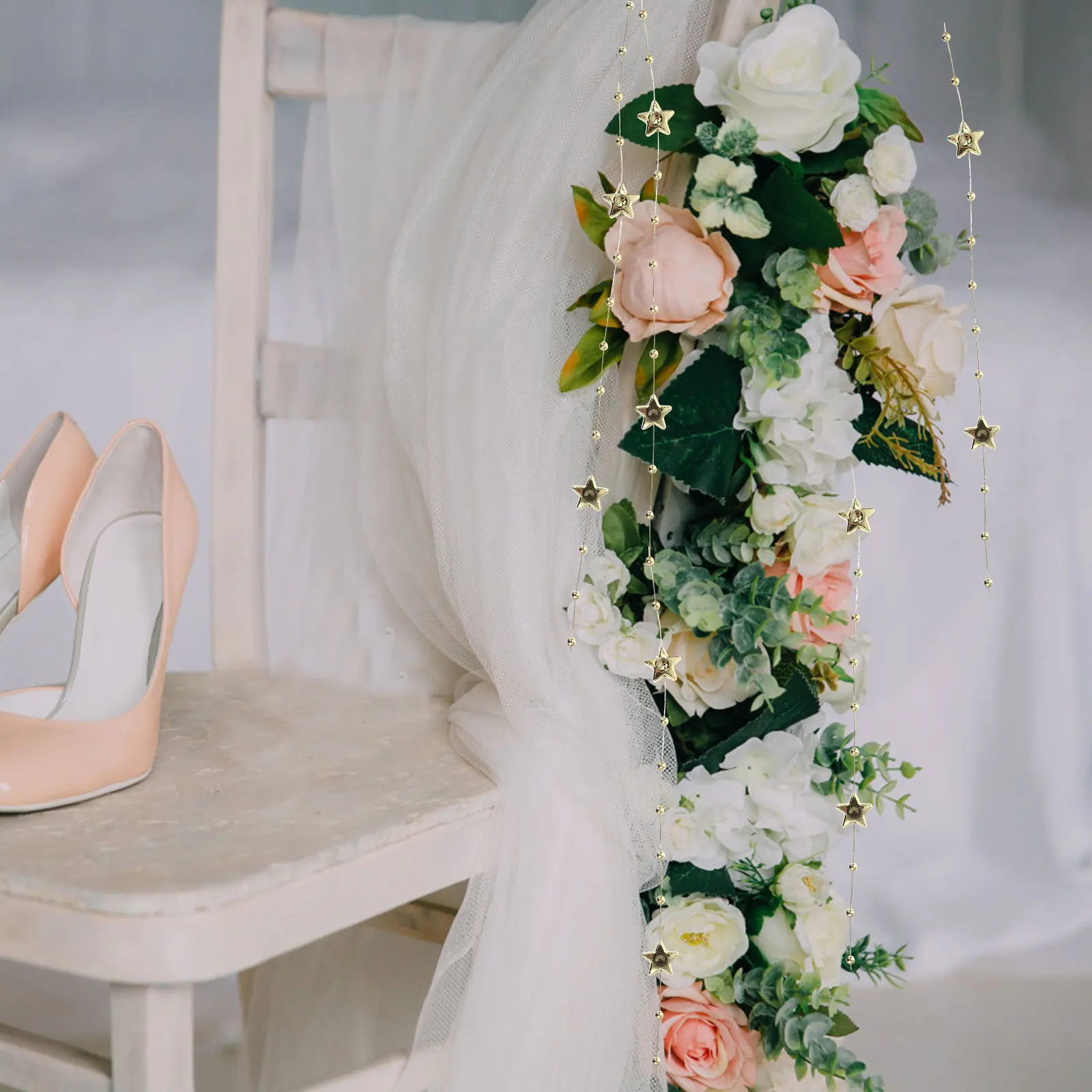 

1 Roll Multifunctional Pentagram Bead Creative Star Bead String for Festival Party Home Decoration Hanging Decor