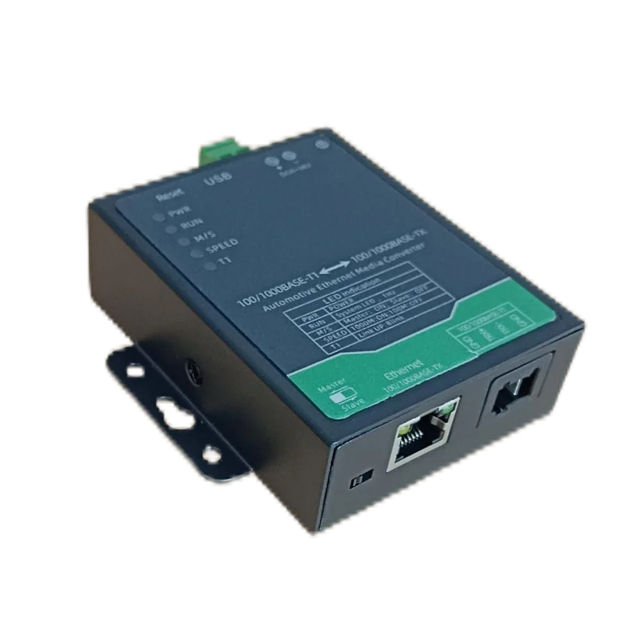 Automotive Ethernet 100/1000BASE-T1 to 100/1000BASE-TX Media Converter Adapter for In-Vehicle Networking