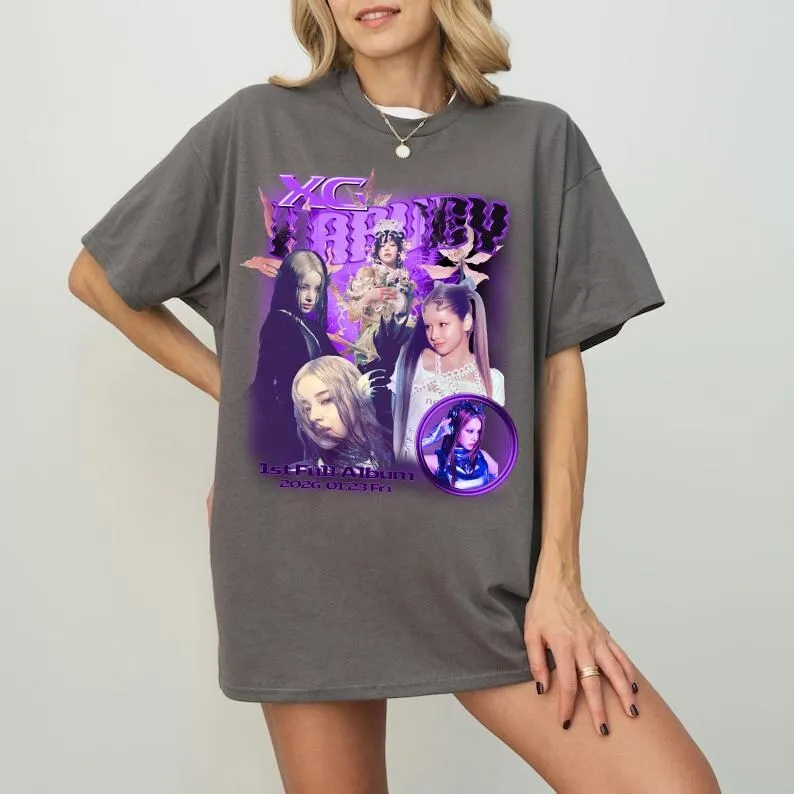 Harajuku الهيب هوب تي إي K البوب مجموعة XG طباعة قصيرة الأكمام Y2K تي شيرت تقليدي عادية فضفاض الرياضة فضفاض الشارع ارتداء مروحة هدية للجنسين #4