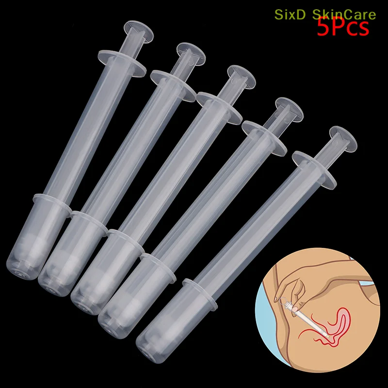 

5Pcs Vaginal Applicator Lubricant Injector Syringe Lube Health Care Disposable Anal Nasal Cavity Applicator Launcher Butt Plug