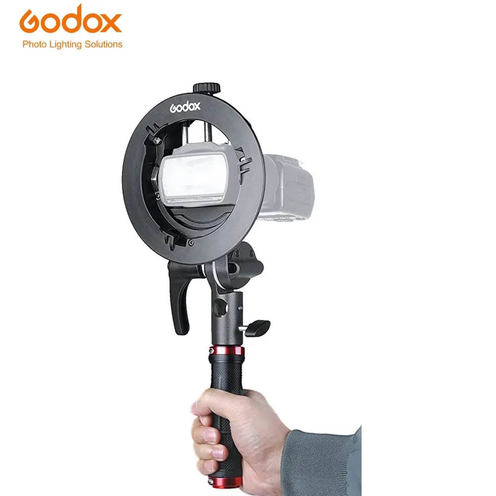 Godox S2 Bowens Mount Flash S-type Holder Bracket Handheld for Godox V1 V860II AD200 AD400PRO Speedlite Flash Snoot Softbox