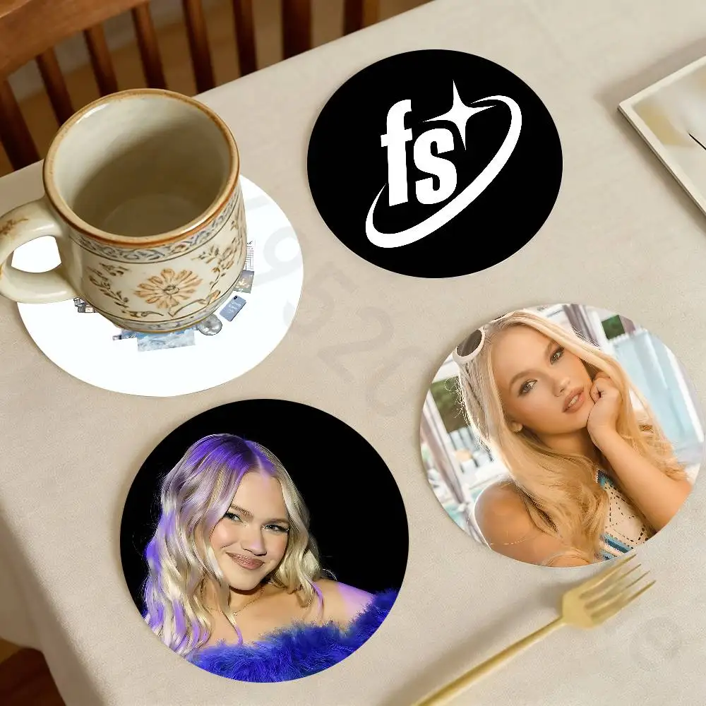 

F-Freya S-Skye Wooden Cup Coaster Tea Coffee Beverage Colour Printing Cup Mat Home Restaurant Decorations