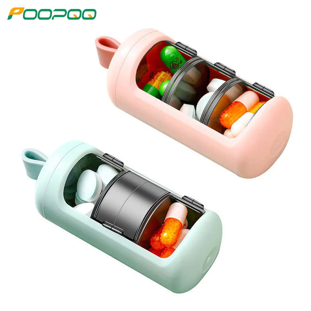 

3 Compartment Small Pills Case, New Mini Portable Pill Box - Travel Daily Medicine Pill Supplement Organizer, Vitamin Container