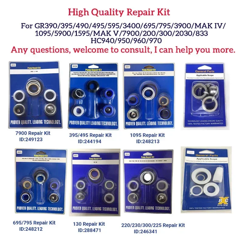 Tpaitlss 248213 طقم تصليح مضخة الرش بدون هواء حلقة لإحكام الإغلاق تناسب GRC Machine1095 5900 1595 نموذج قضيب المكبس O-حلقة #2