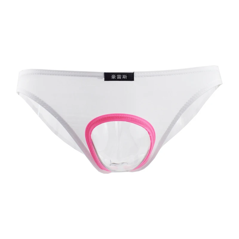 Buraco de penis Hollow Out Cuecas para Homens, Lingerie Sexy, Roupa Interior Masculina Seda, Calcinha Frontal Aberta, Cueca Tanga Fetiche