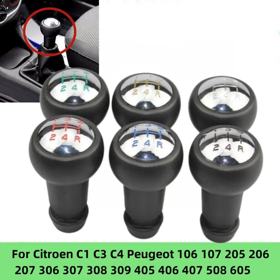 Hand Speed Gear Shift Knob Head For CITROEN C1 C3 C4 PEUGEOT 106 107 205 206 207 306 307 308 309 405 406 407 508 605 607 806 807