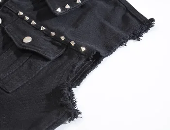 2026 Spring Fashion Men Rivet Denim Vest Punk Party Studded Slim Fit Jean Jacket Male Sleeveless Waistcoat for Men Plus Size 6XL 5