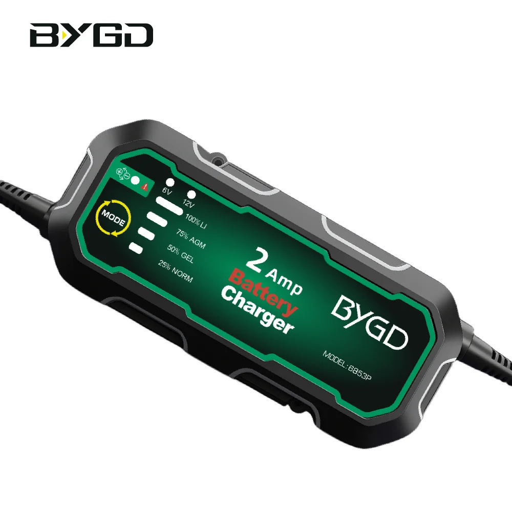 6v 12v AGM GEL Lead Acid 2A Smart Car Battery Charger Lithium And Lead-acid Battery Charger Small Current Maintenance Battery