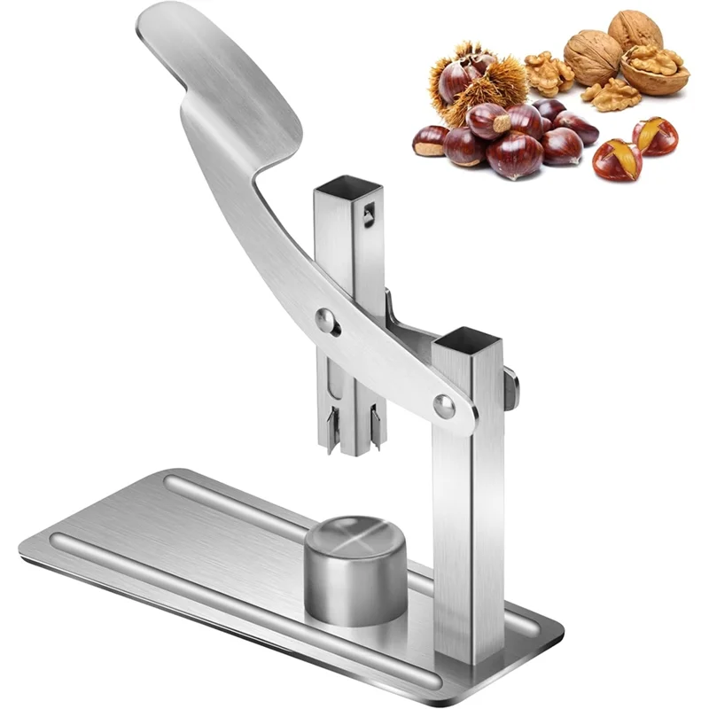 

A68G-Chestnut Opener Tool In 304 Stainless Steel, Non-Slip Handle,Metal Utensil For Kitchen Use, Chestnut Cutter For Nuts