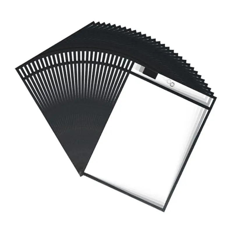 Efficient 30PCS Job Ticket Holders Clear Shop Ticket Holders 10X14inch,Black,Reusable Plastic Sleeves For Paper