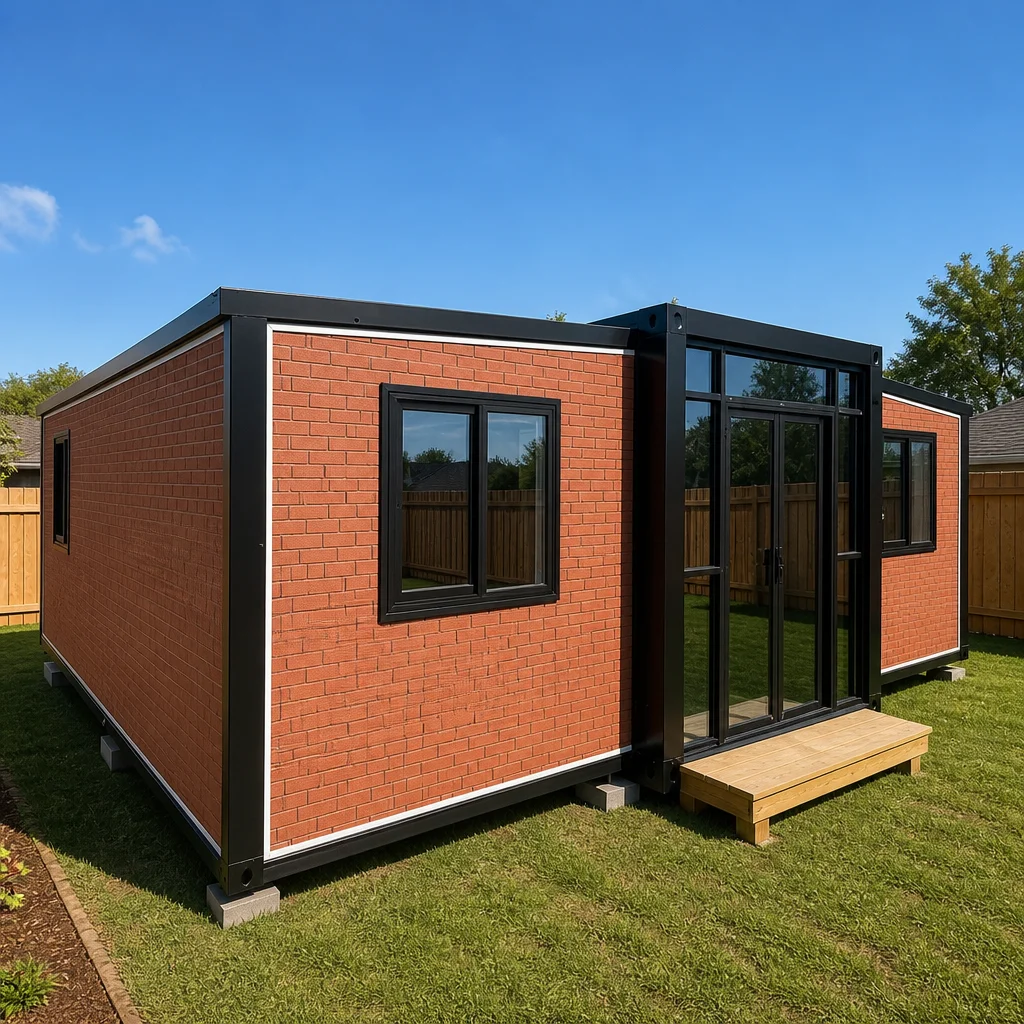 Fast Deployment Double-Wing Expandable Folding Container House High Insulation Modular Tiny Home Mobile Living Office Building
