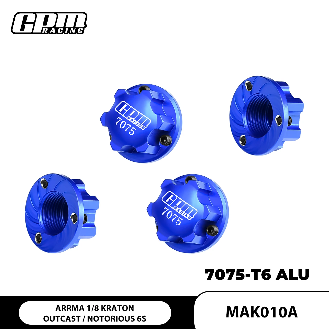GPM 7075 Wheel Lock (17mm) For ARRMA Kraton Outcast Talion Typhon Mojave Felony ARA7617V2T1/T2