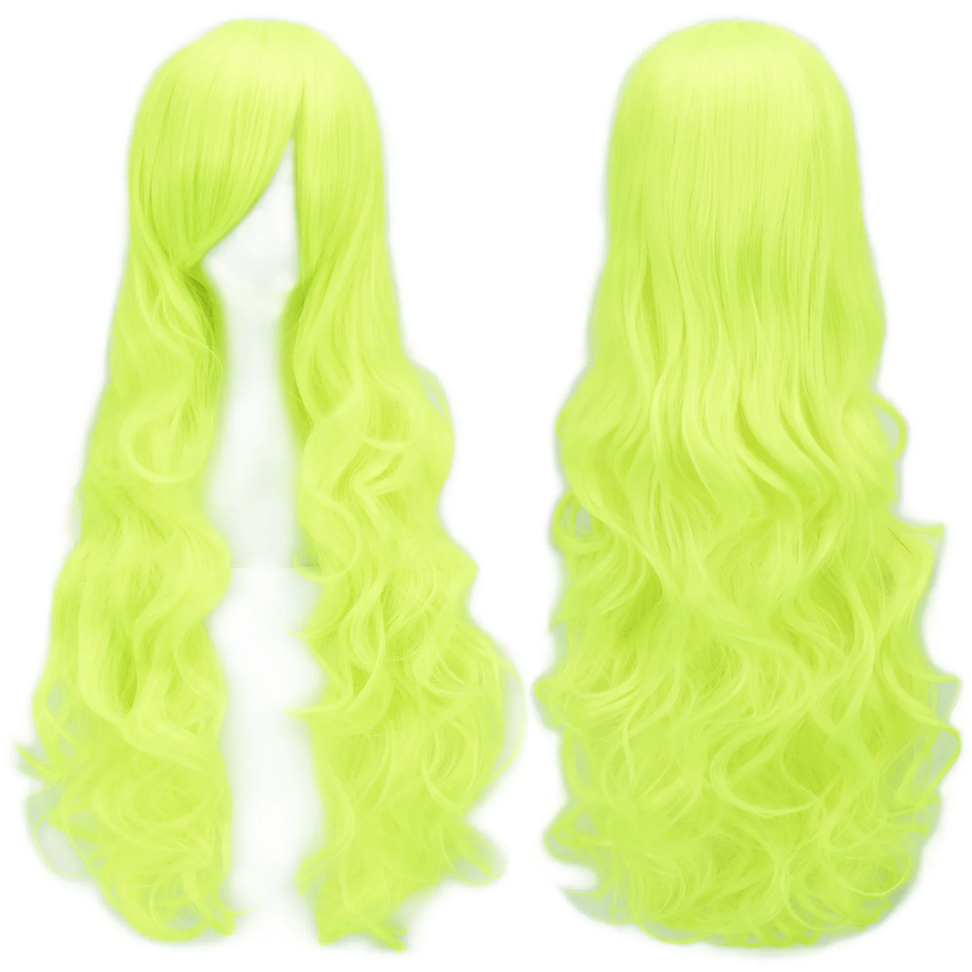 80cm capelli sintetici lunghi ricci parrucca Cosplay nero rosa rosso verde parrucche partito posticci copricapo parrucche Costume di Halloween