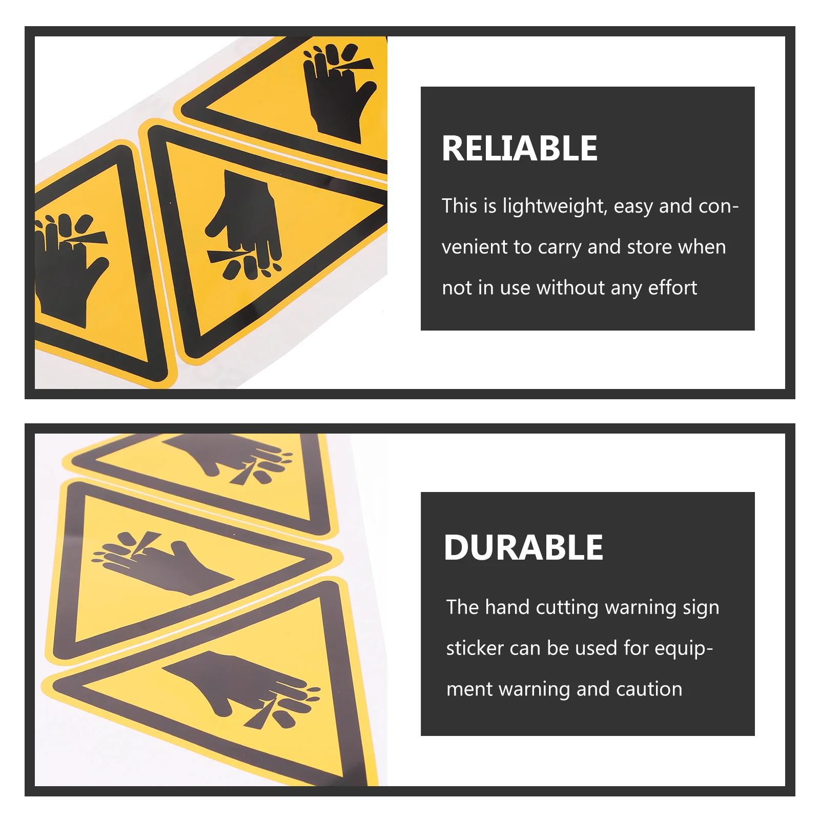 3 Pcs Safety Warning Stickers Hand Crushing Sign Self Adhesive Vinyl Labels Machine Caution Decals Traffic Signs