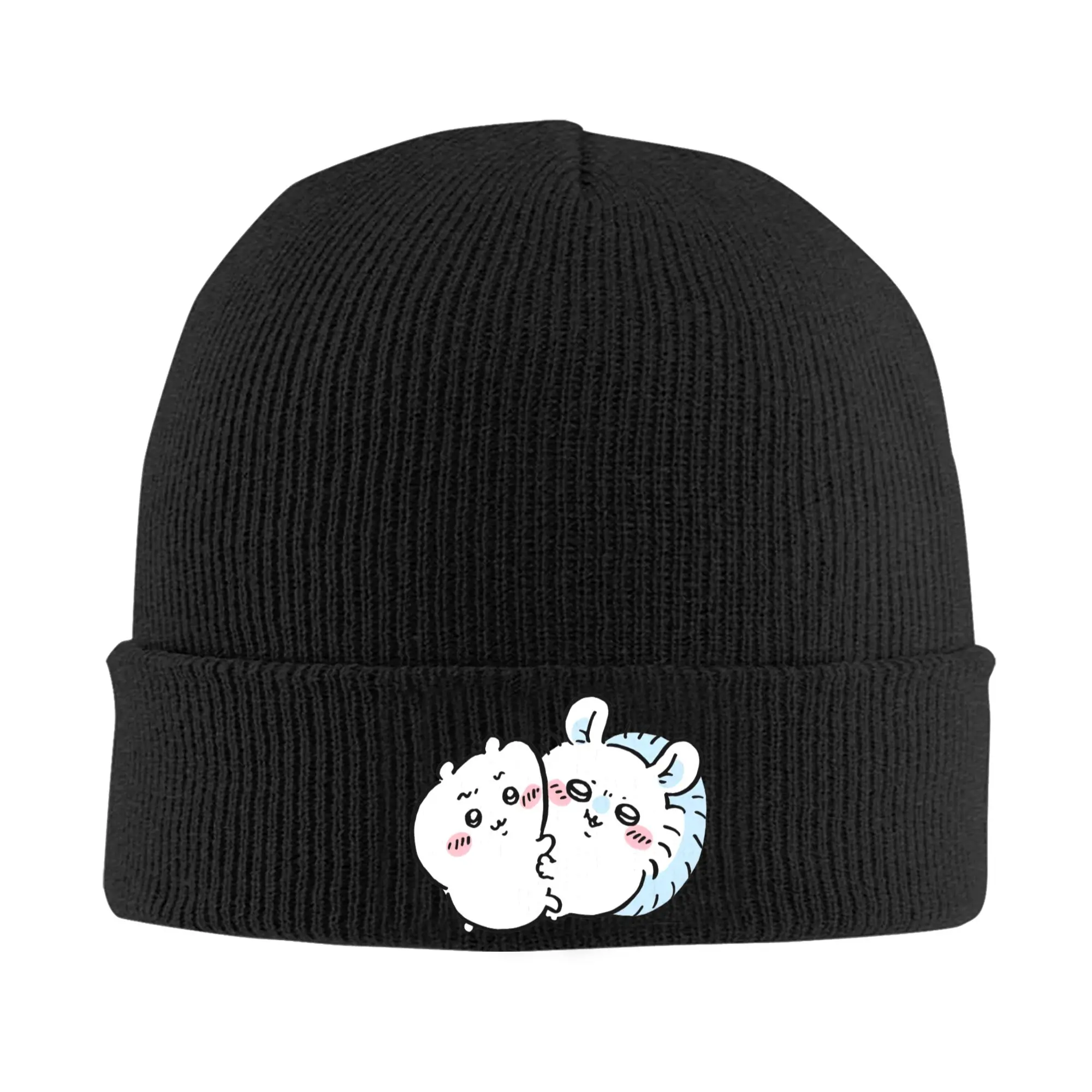 Aggretsuko kiss Beanie Hats  Bonnet Hats Female Male Cute Hippie Knitting Hat Autumn Graphic Elastic Caps