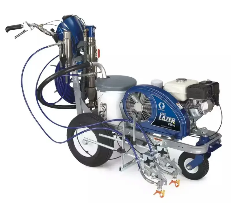 Professional Airless Cold Spray Plunger Pump Road Marking Machine with Driver Booster Car