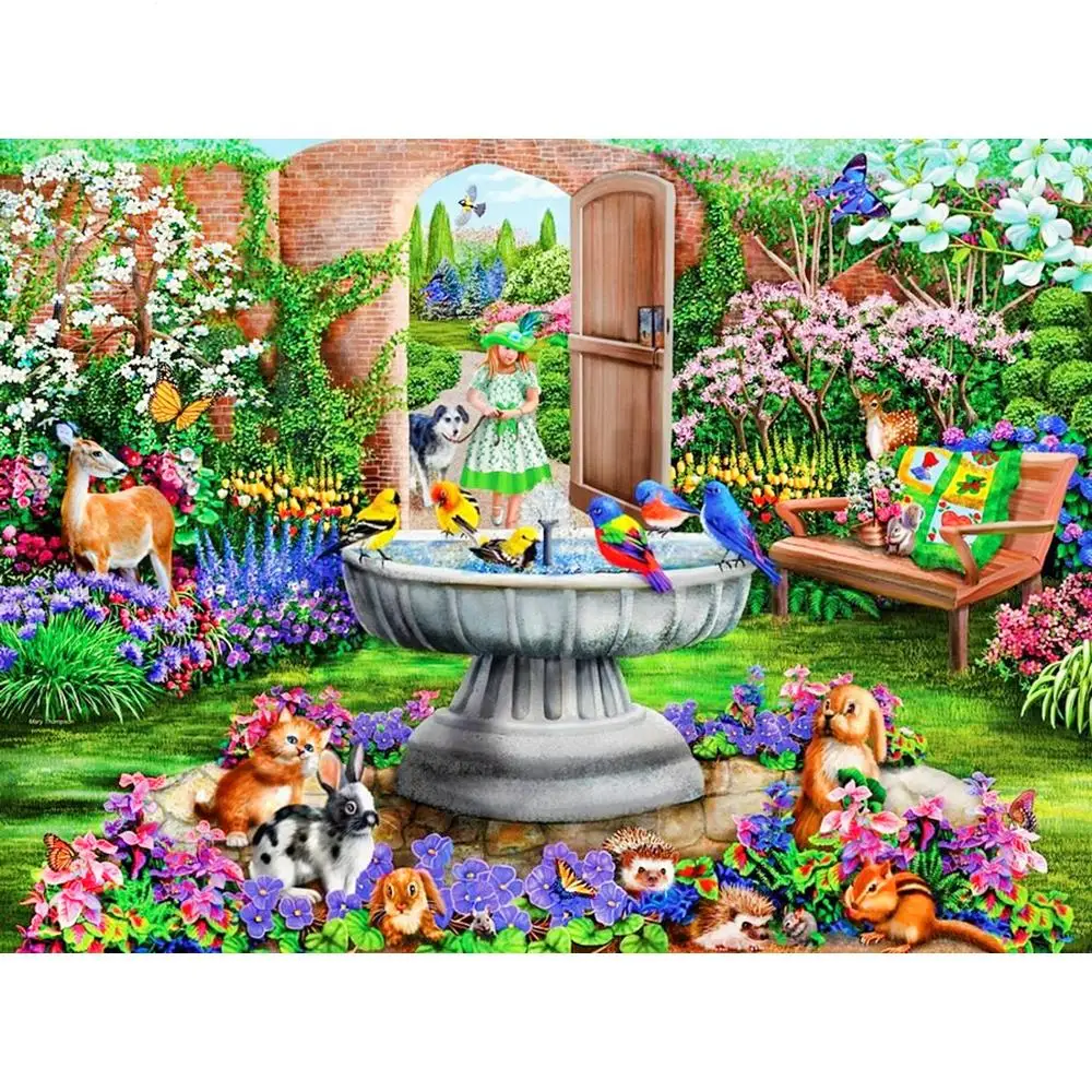 YI BRIGHT 5d Diamond Embroidery Garden House Landscape Full New Painting Novelty Flower Butterfly Home Decor Gift Needlework