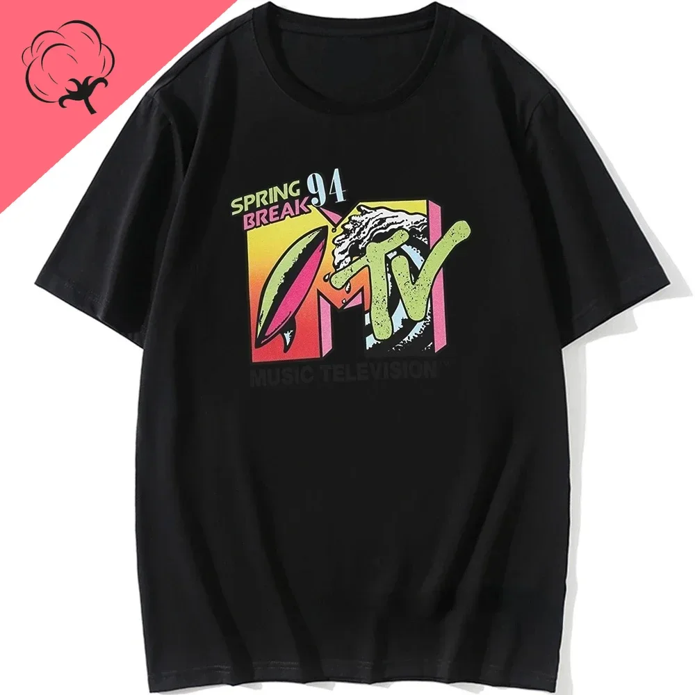 2022 MTV Music Television Retro T Shirt Men Clothing Spring Break 94 Rock Hip Hop TV Show Ropa Hombre Camiseta Unisex Tee