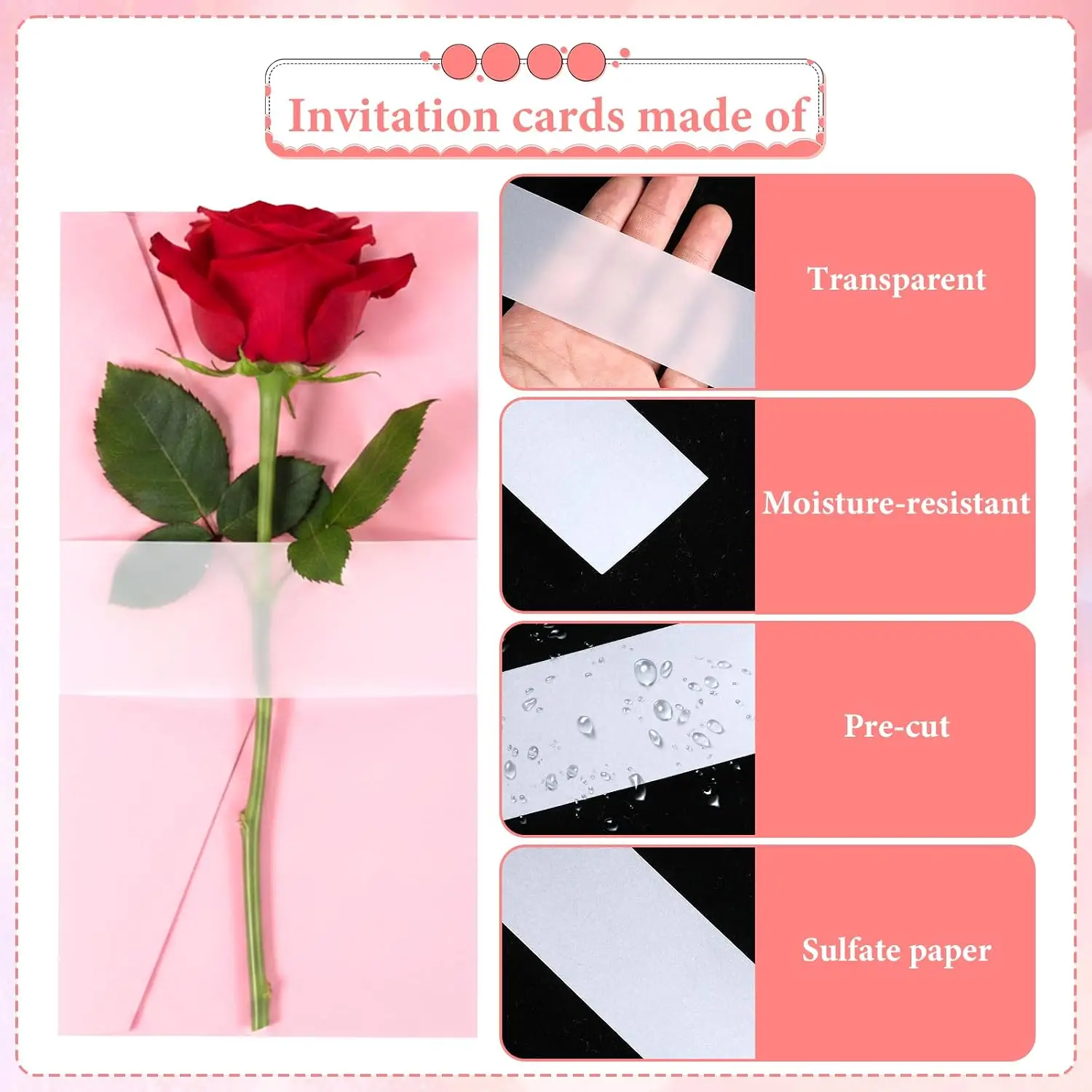 150Pcs Vellum Belly Bands for 5x7 Invitations Clear Wedding Invitation Wraps Vellum Paper Bands Envelope Card Gift Wrap DIY