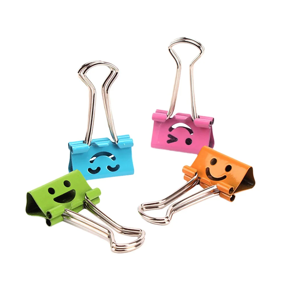 40 Pcs Face Binder Clips Dividers Paper Removable Wallpaper Cute Clip-on Office