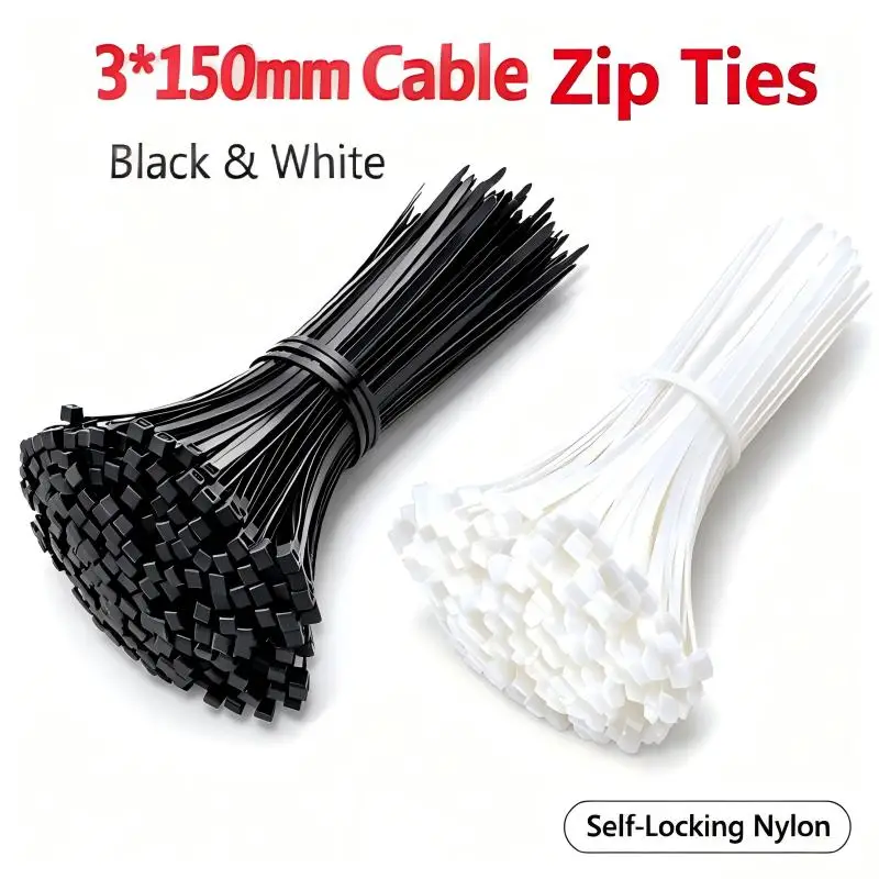 Cable Zip Ties Self-Locking Nylon Wire Ties Heavy Duty Assorted Sizes Cable Management Ties for Home Office Garage Electrical