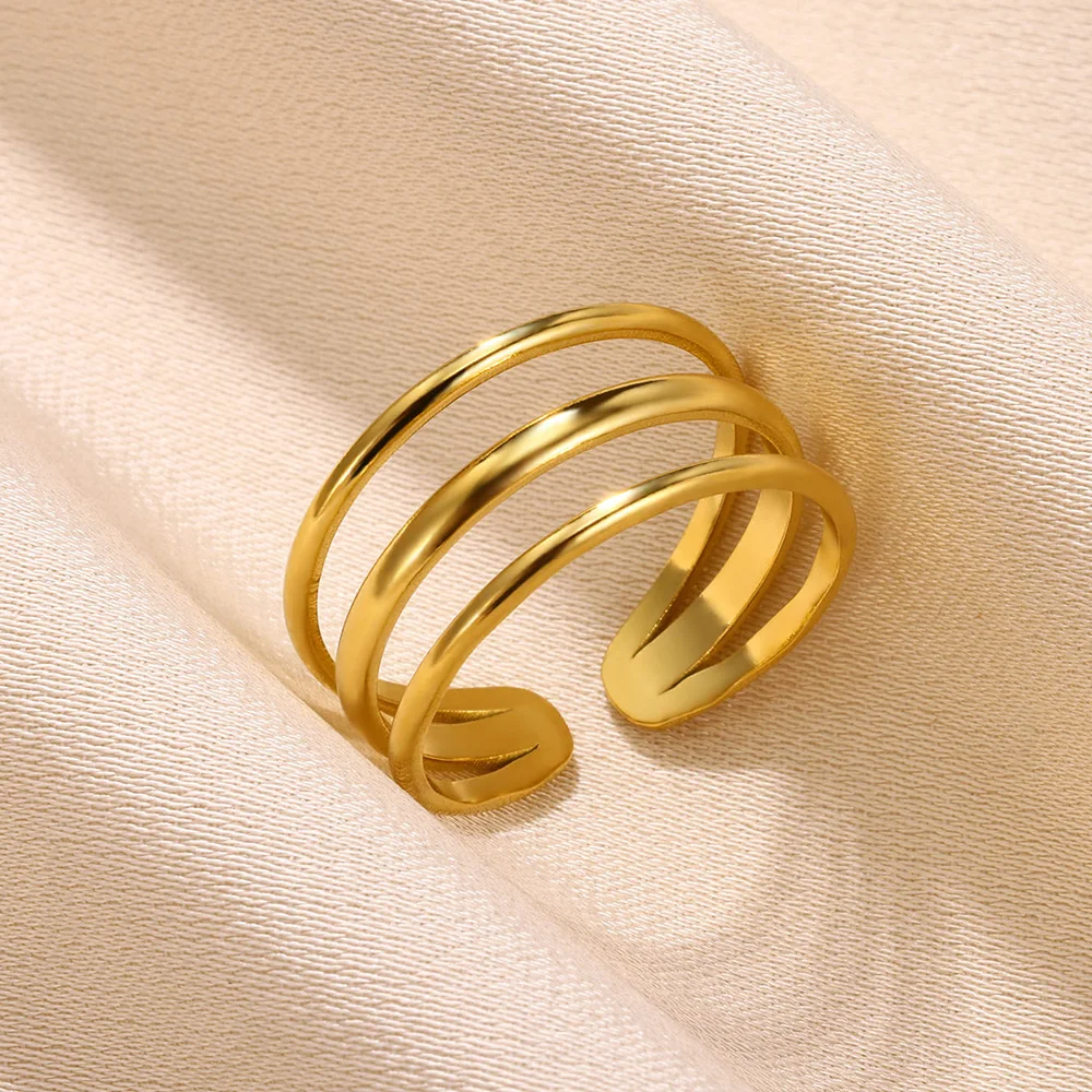 Gold Color Snake Sun Rings for Women Stainless Steel Seashell Women\'s Ring Female Male Luxury Quality Jewelry anillos mujer