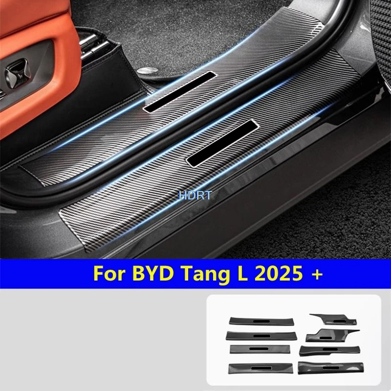 

For BYD Tang L 2025 + Door Sill Threshold Scuff Plate Welcome Pedal Trim Rear Trunk Guard Tail Gate Cover Car Style Accessories