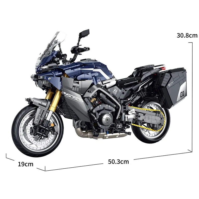2461Pcs Technical 1:5 Motorcycle Tracer 9GT+ Building Blocks Bricks Model Assemble Toys Desktop Ornament Children's Holiday Gift