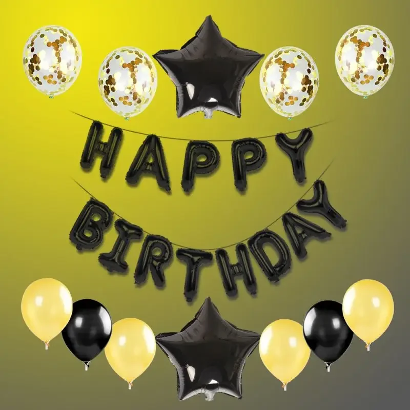 25pcs/set Happy Birthday Balloons Set Foil Letter Balloon Garland Bunting Banners Kids Birthday Party Babay Shower Decoration image 2