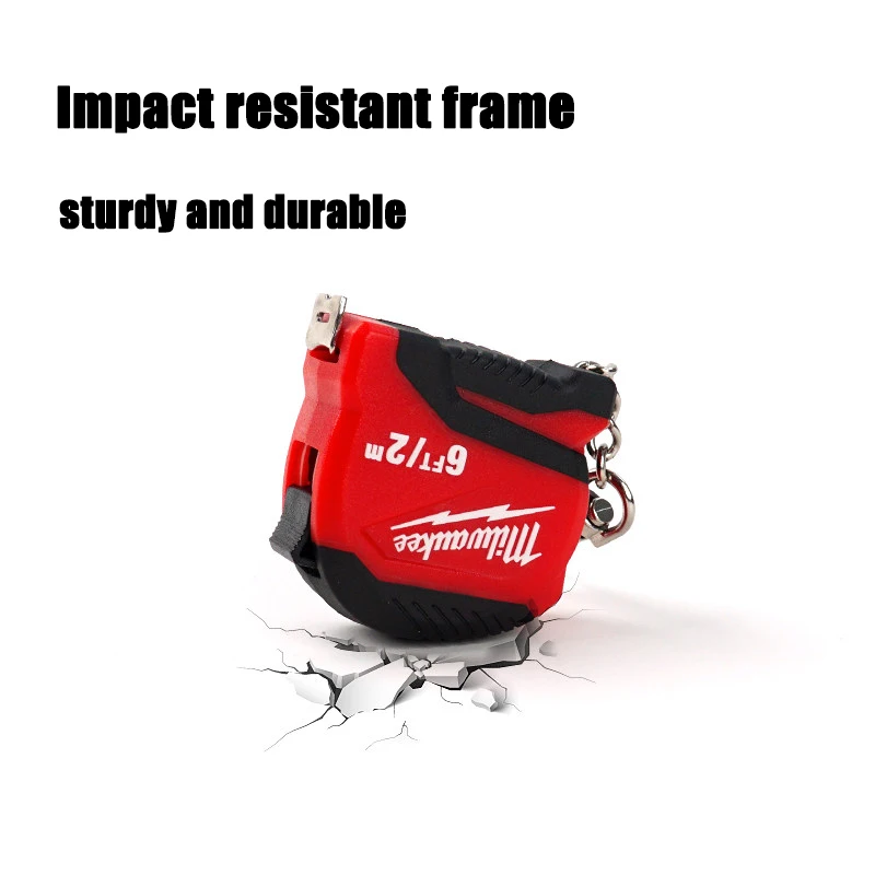 Milwaukee 2m/6FT Maßband mit Schlüsselanhänger, tragbares Messwerkzeug, Mini-Stahlmaßband für den Heimgebrauch 48-22-1706 – Detail 4
