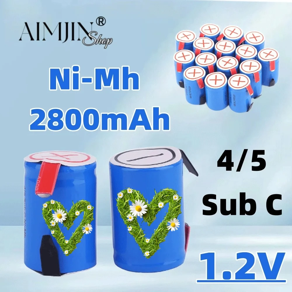 

2025 NEW 100% 4/5 SC Sub C Hoge Ontlading 1.2V 2800mAh oplaadbare Ni-Mh Battery Met Lassen Tabs