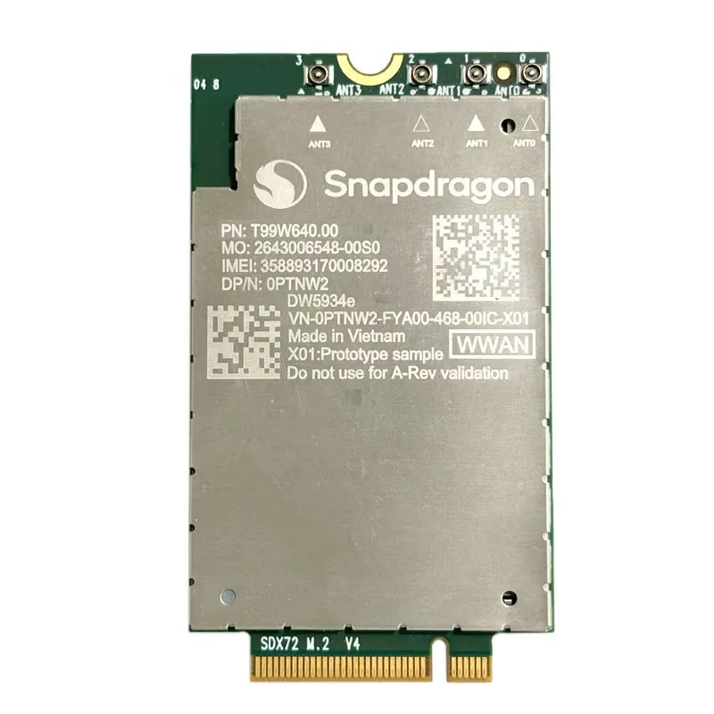T99W640 DW5934E 5G Sub-6GHz SDX72 PCIE LTE Cat20 WWAN Module For Pro13 14 Premium Plus WIN11