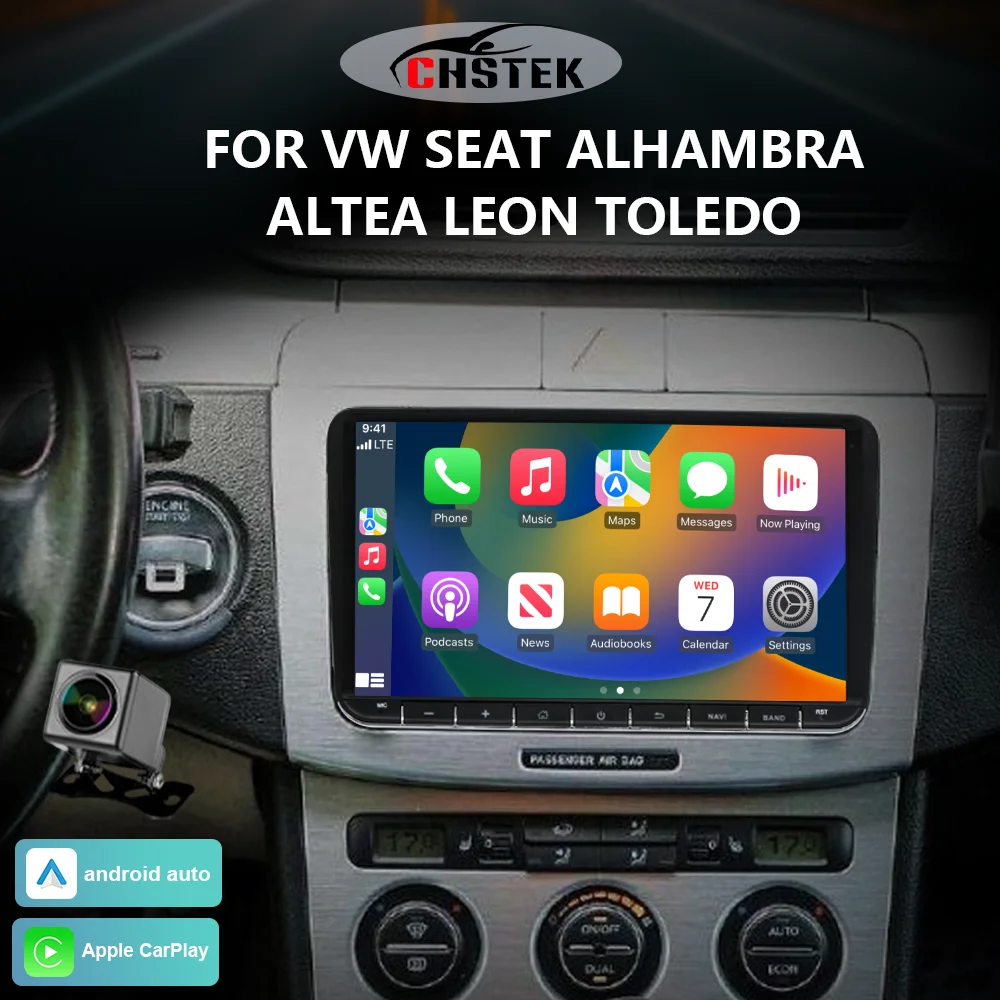 CHSTEK أندرويد 13 راديو السيارة لشركة فولكس فاجن أماروك باسات جيتا بورا سكودا اللاسلكية CarPlay GPS 4G واي فاي BT مشغل وسائط متعددة