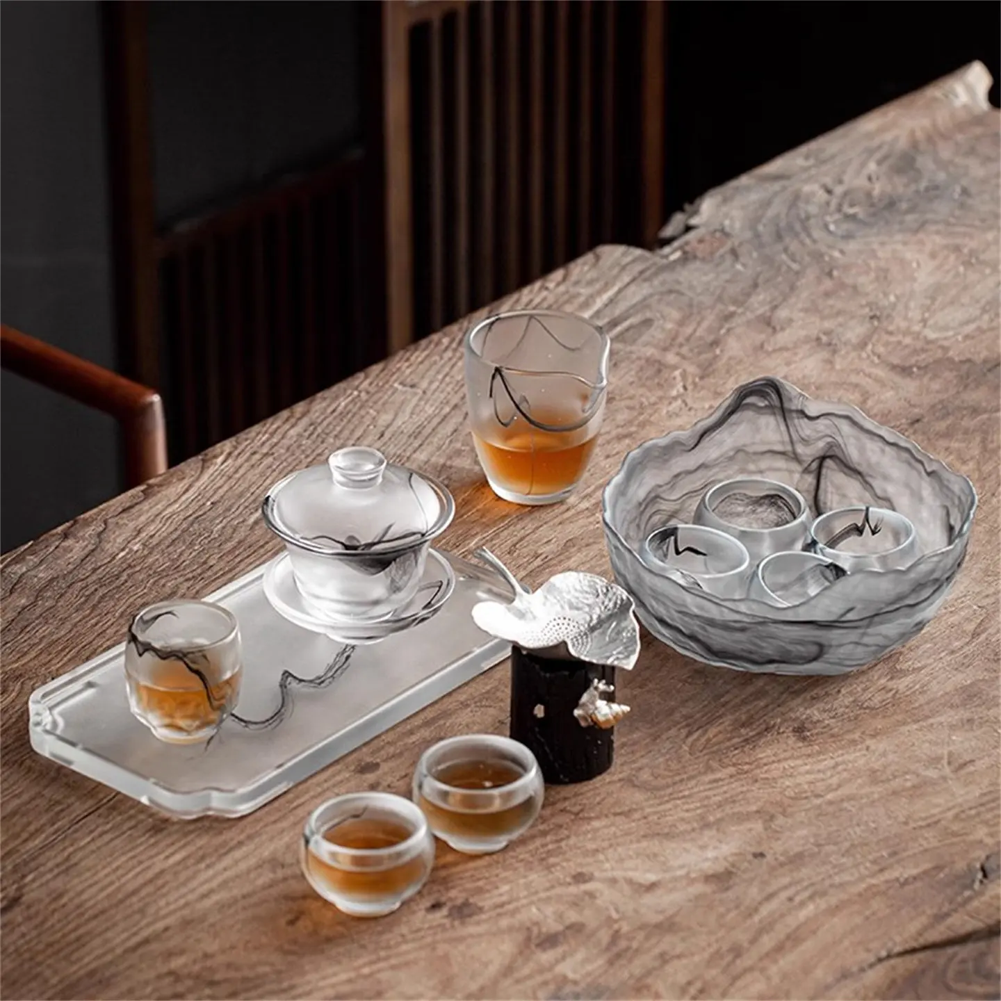 CX creative handmade hammer pattern, snail tea with tin leaf tea leak 5
