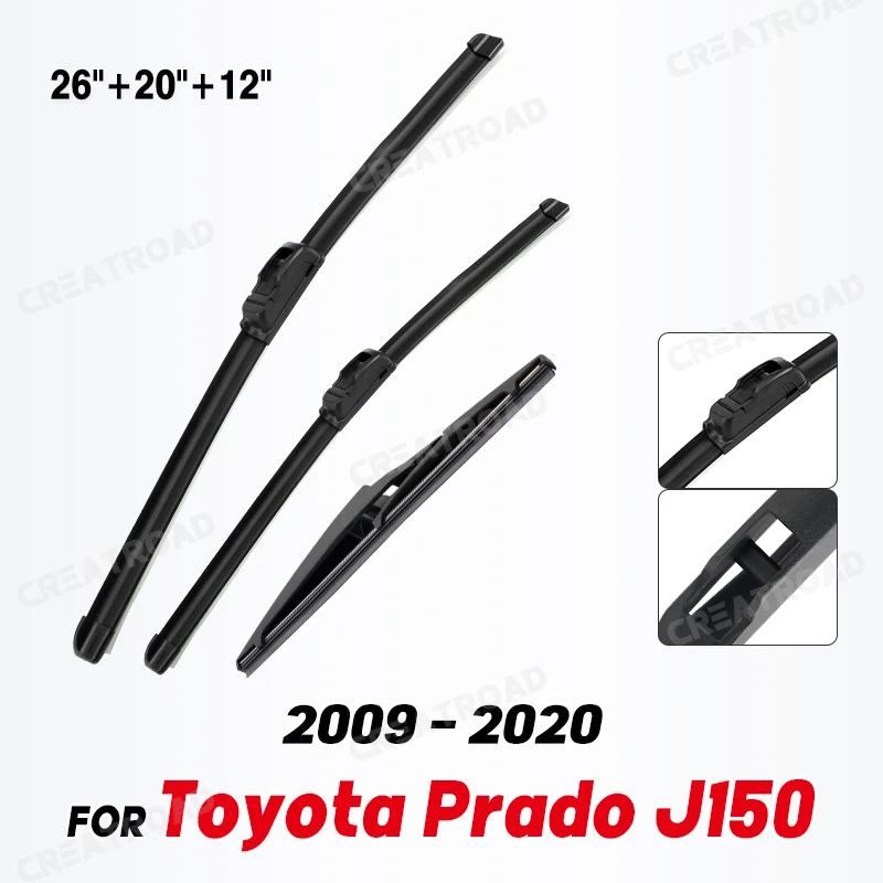 Wiper Front & Rear Wiper Blades Set For Toyota Prado J 150 J150 2009 - 2020 Windshield Windscreen Window 26\